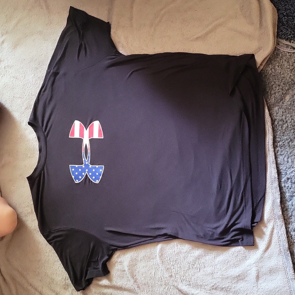 Cotten t-shirt black America flag under armor